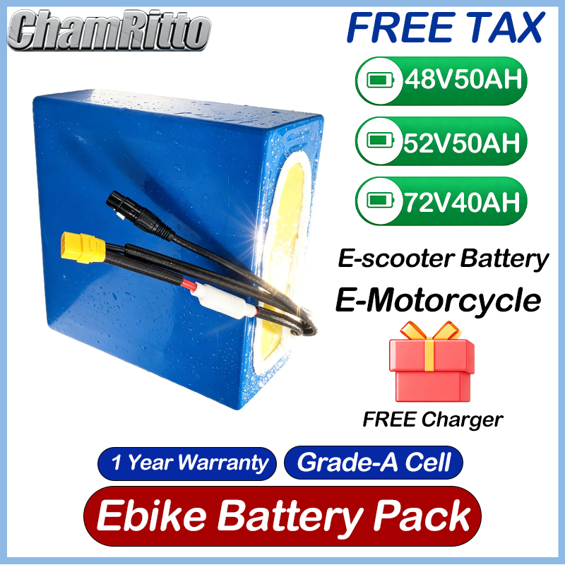 72V 50Ah 21700 Lithium Battery - Akumulator do roweru elektrycznego/hulajnogi elektrycznej 48V