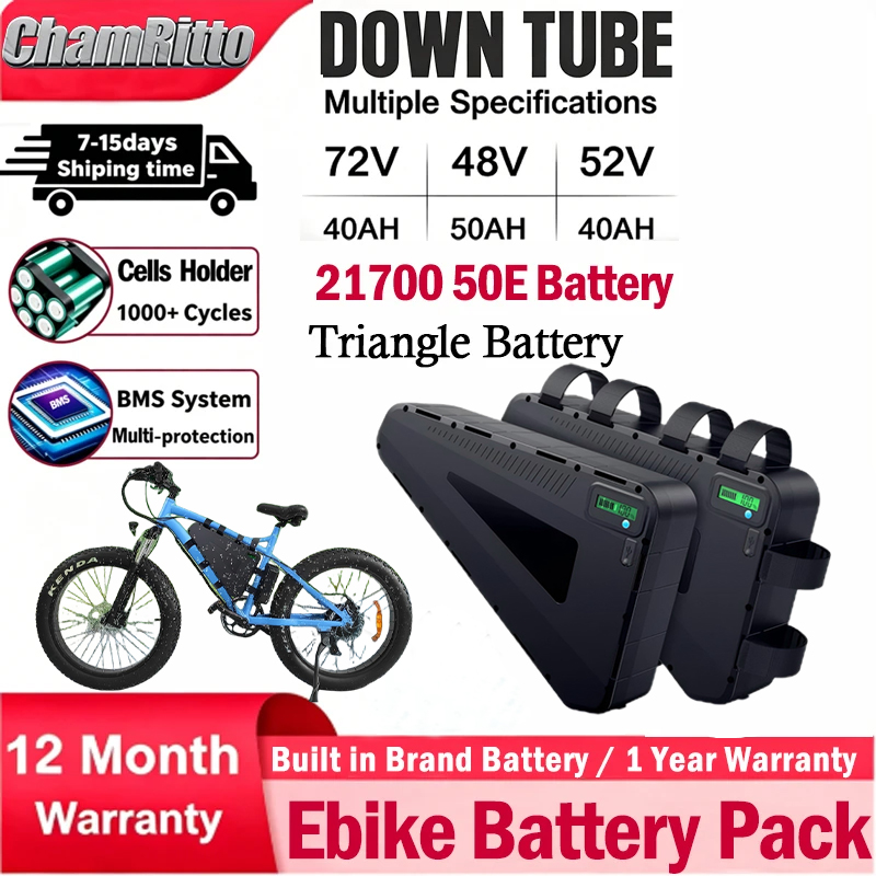 72V 50Ah 21700 Lithium Battery - Rower elektryczny 60V 72V trójkątna bateria