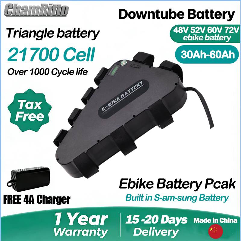 72V 50Ah 21700 Lithium Battery - Akumulator trójkątny do roweru elektrycznego 60V