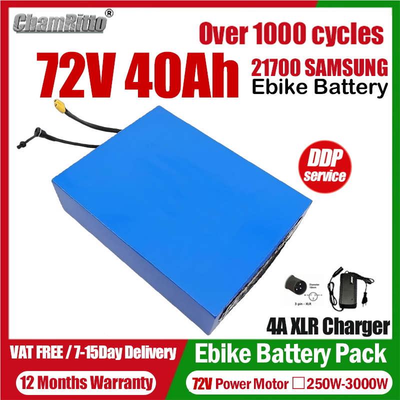 72V 50Ah 21700 Lithium Battery - Elektryczny rower eBike cham-rider 72V 20Ah
