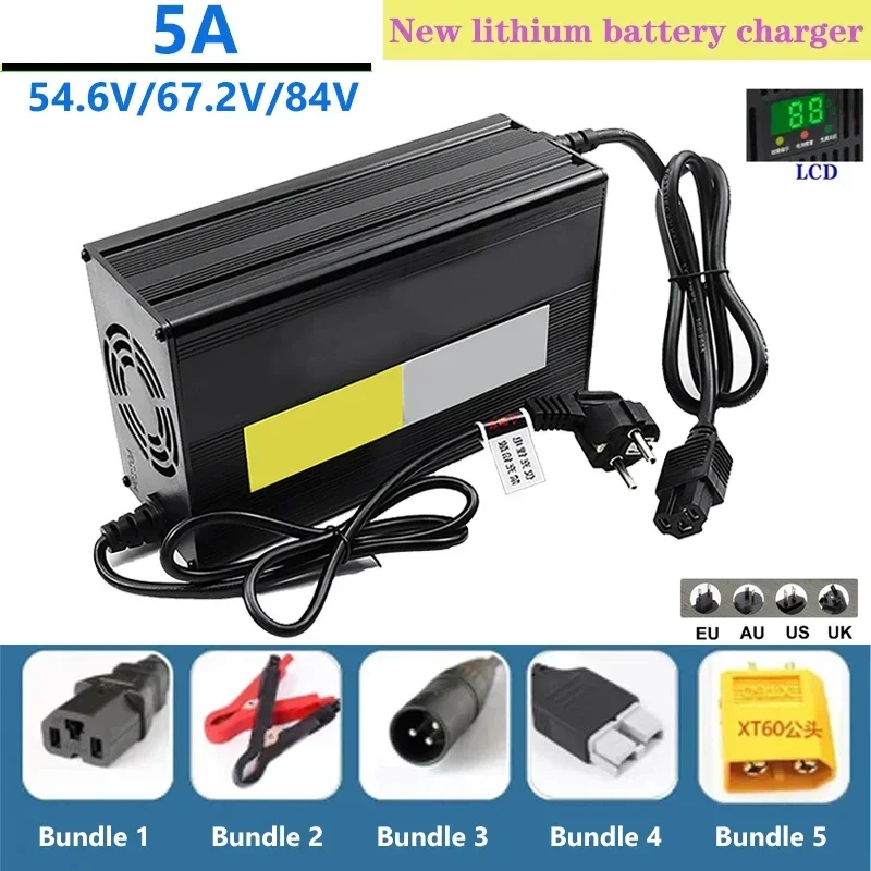 84V 20A Smart Charger - Ładowarka 5A 54.6V/67.2V/84V do akumulatorów litowych