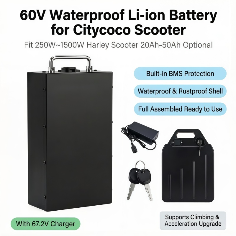Szybka wymiana baterii litowej – 60V 50Ah Electric Scooter Battery recenzja i cena